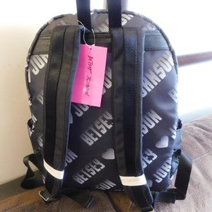 BETSEY JOHNSON Black White Backpack Back Pack